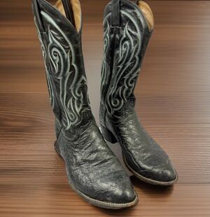 Vintage Exotic Tony Lama El Rey Genuine Ostrich Western Cowboy  Boots Men’s 9 D